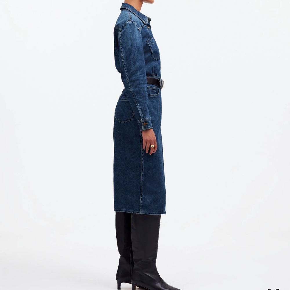 Denim Long-Sleeve Dress - Picture 3 of 3